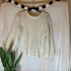 Cable knit cream sweater